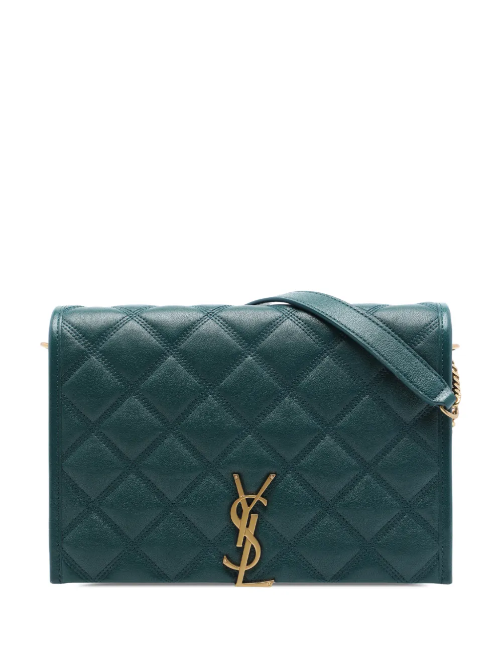 Saint Laurent Pre-Owned 2021 Mini Quilted Lambskin Becky Chain shoulder bag - Grün