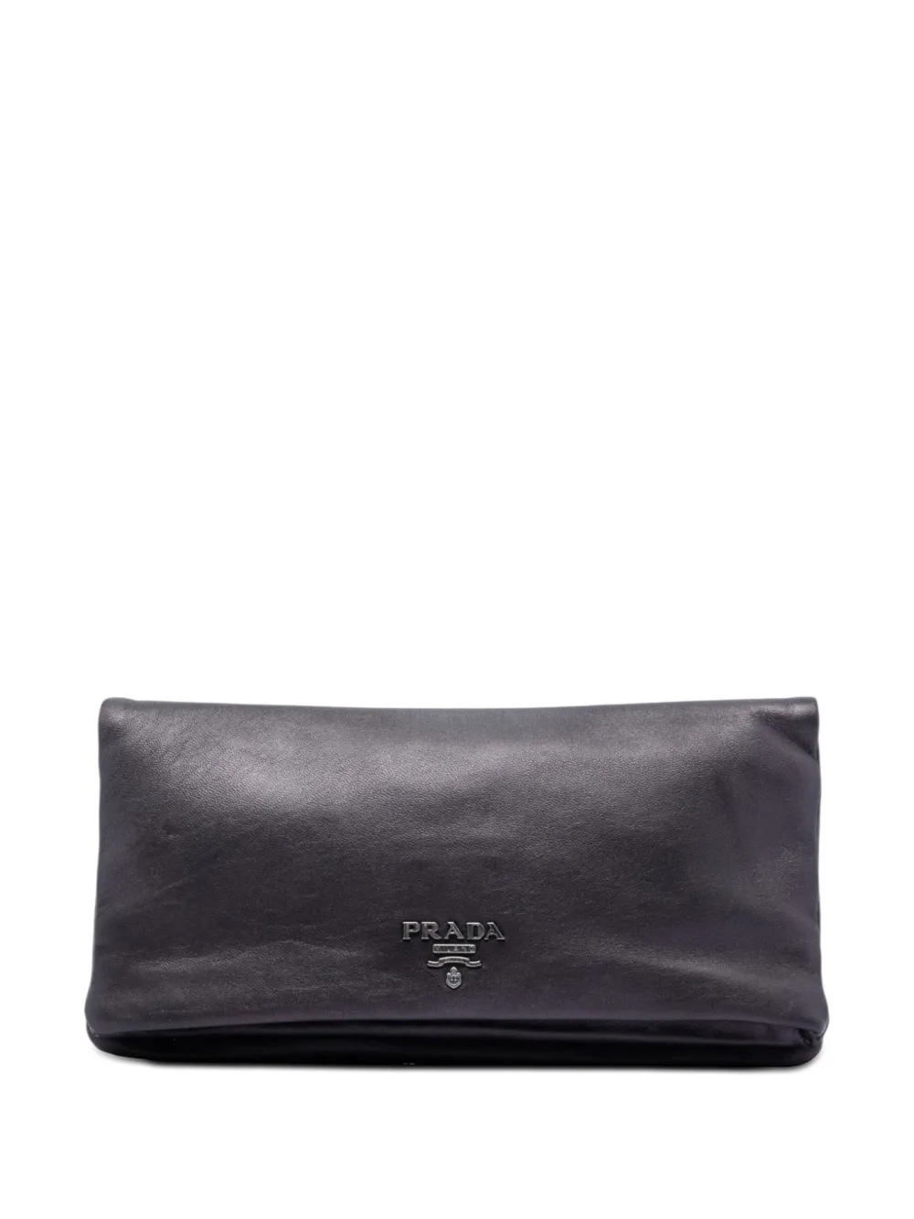 Prada Pre-Owned Clutch Soft Calf Fold Over metallizzata 2010-2026 - Viola