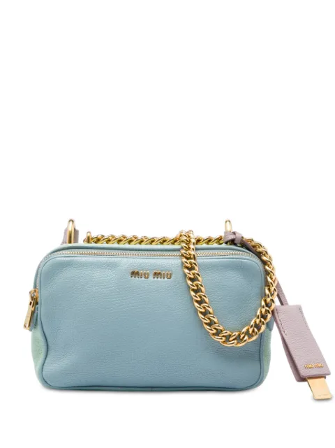 Miu Miu Pre-Owned bolsa crossbody Madras Double Zip Camera de piel de cabra tricolor 2010-2026