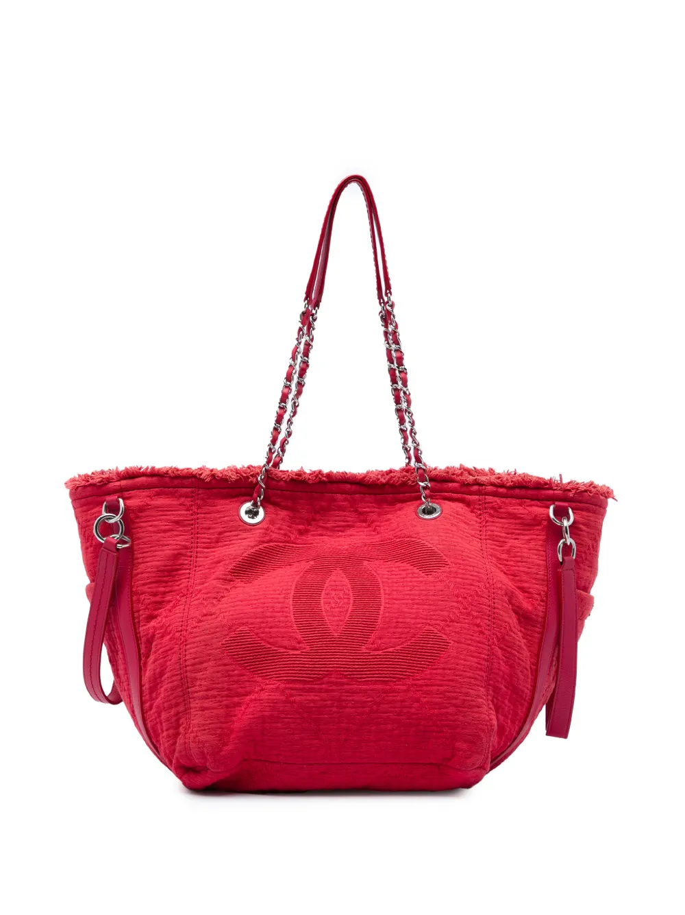 CHANEL Pre-Owned 2019 CC Fringe Canvas tote bag - Rosso