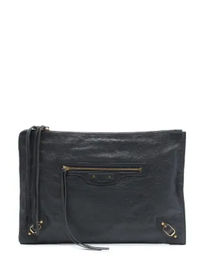 Miu Miu Pre-Owned 2010-2026 スタッズ レザー ジップ クラッチバッグ