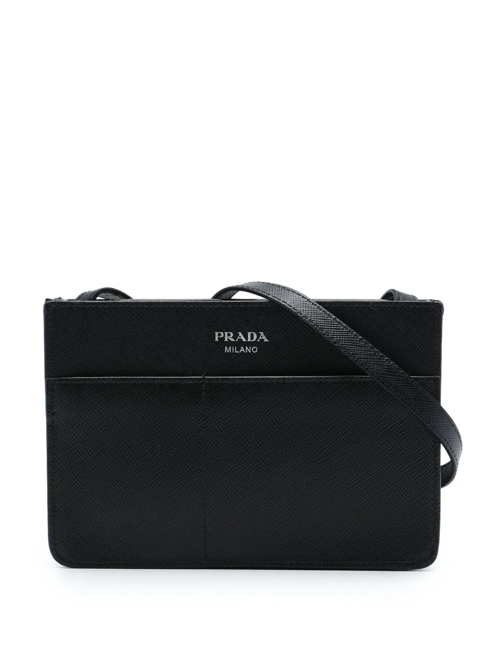 Prada Pre-Owned Borsa a tracolla Bandoliera in pelle Saffiano Soft 2010-2026 - Nero