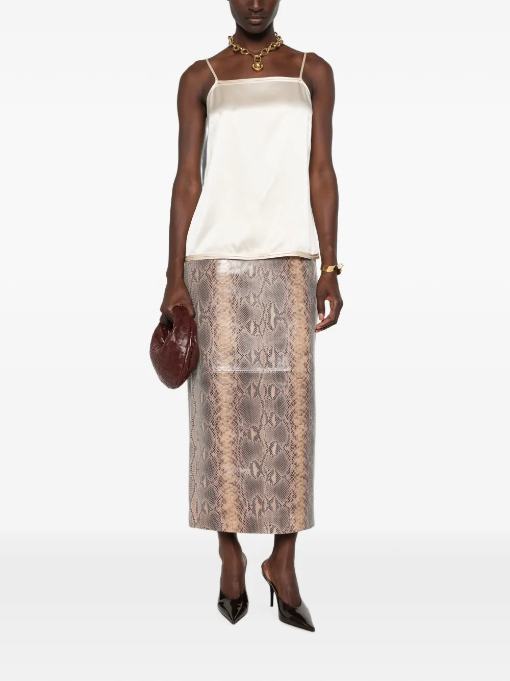 JOSEPH Top met spaghettibandjes Beige
