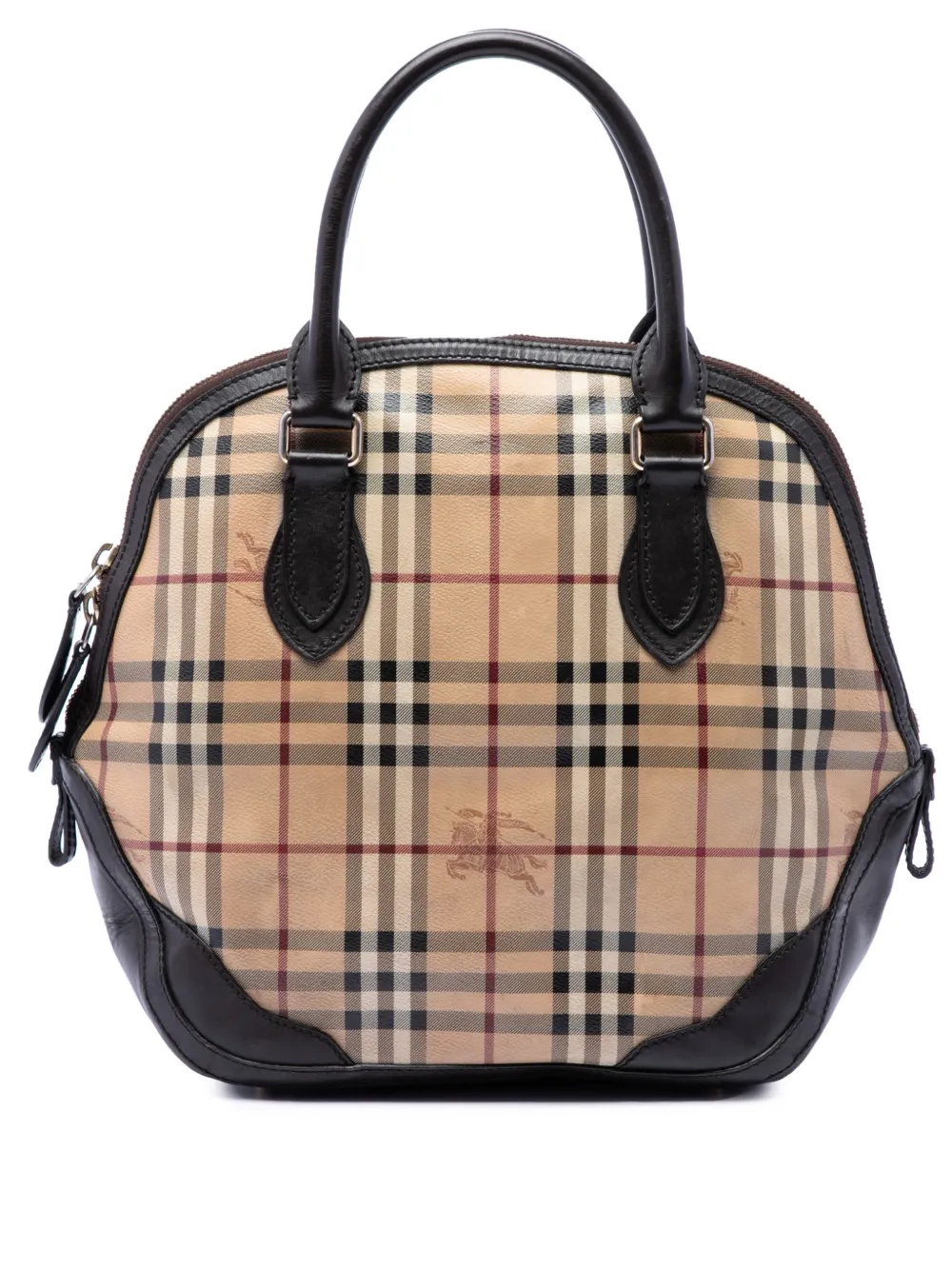 Burberry Pre-Owned 2000-2017 kleine Orchard Bowlingtasche aus beschichtetem Canvas mit Haymarket Check - Nude