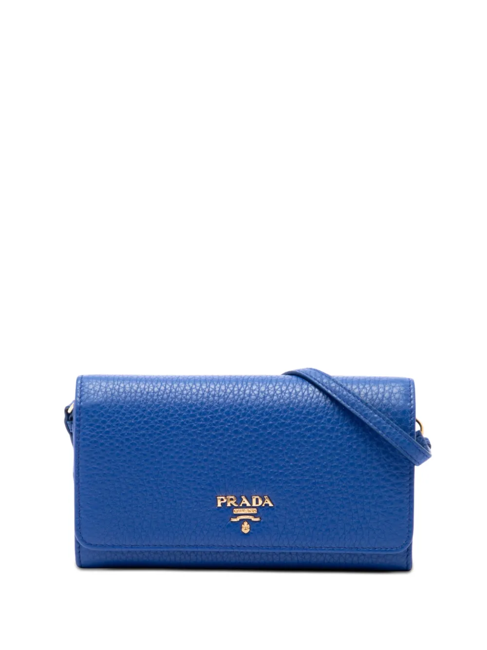 Prada Pre-Owned 2013-2026 Vitello Daino Wallet on Strap crossbody bag - Blu