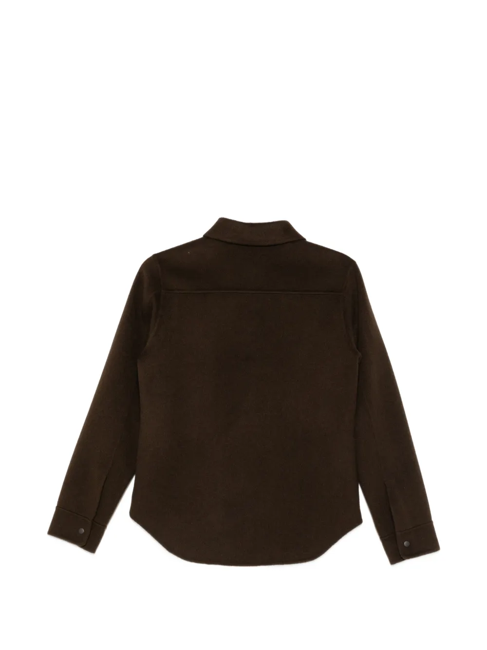 ASPESI Blouse met drukknopen en gewelfde afwerking Bruin