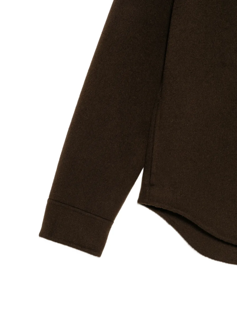 ASPESI Blouse met drukknopen en gewelfde afwerking Bruin