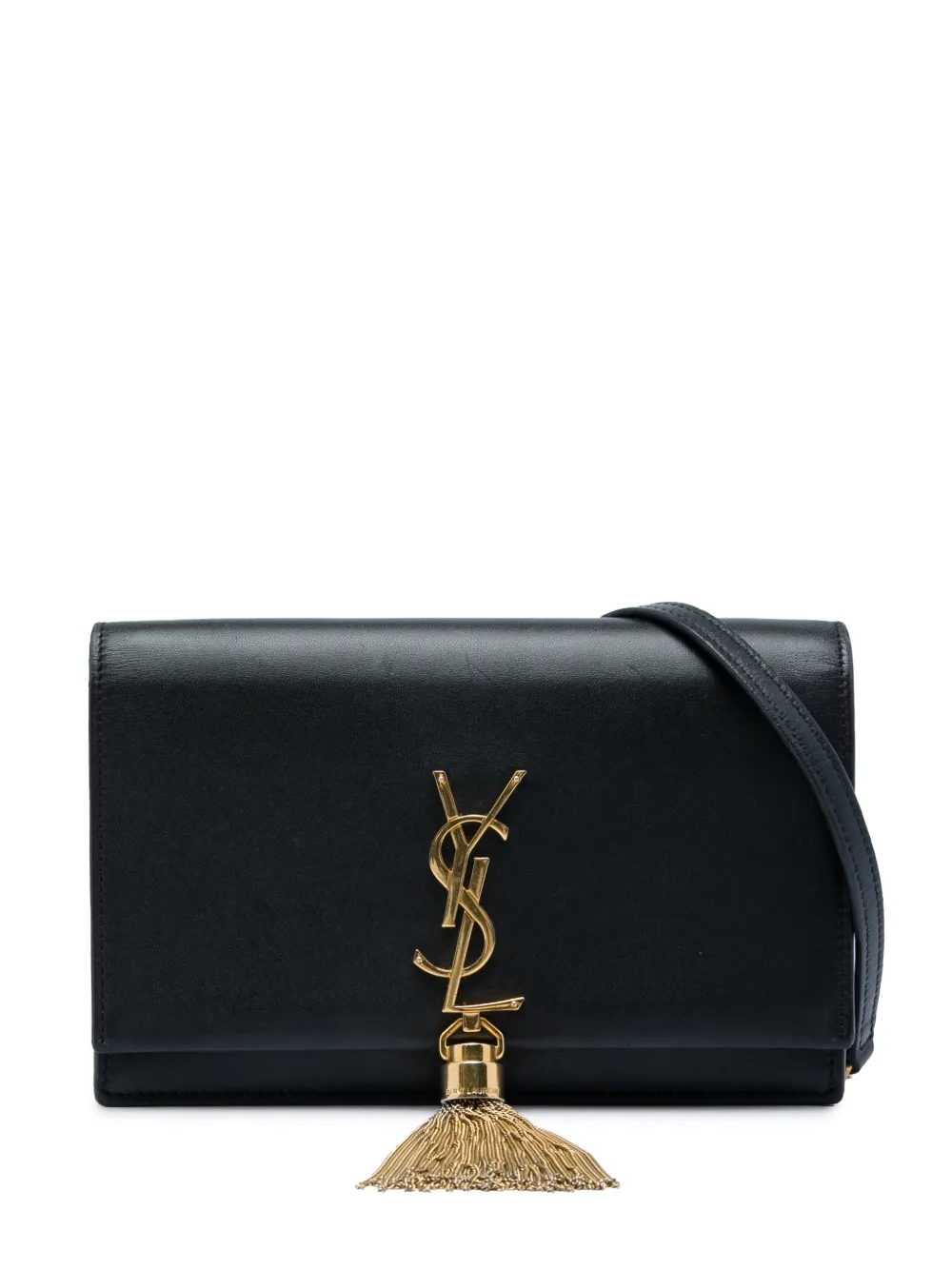 Saint Laurent Pre-Owned 2019 Smooth Calfskin Monogram Kate Tassel Chain Wallet crossbody bag - Schwarz