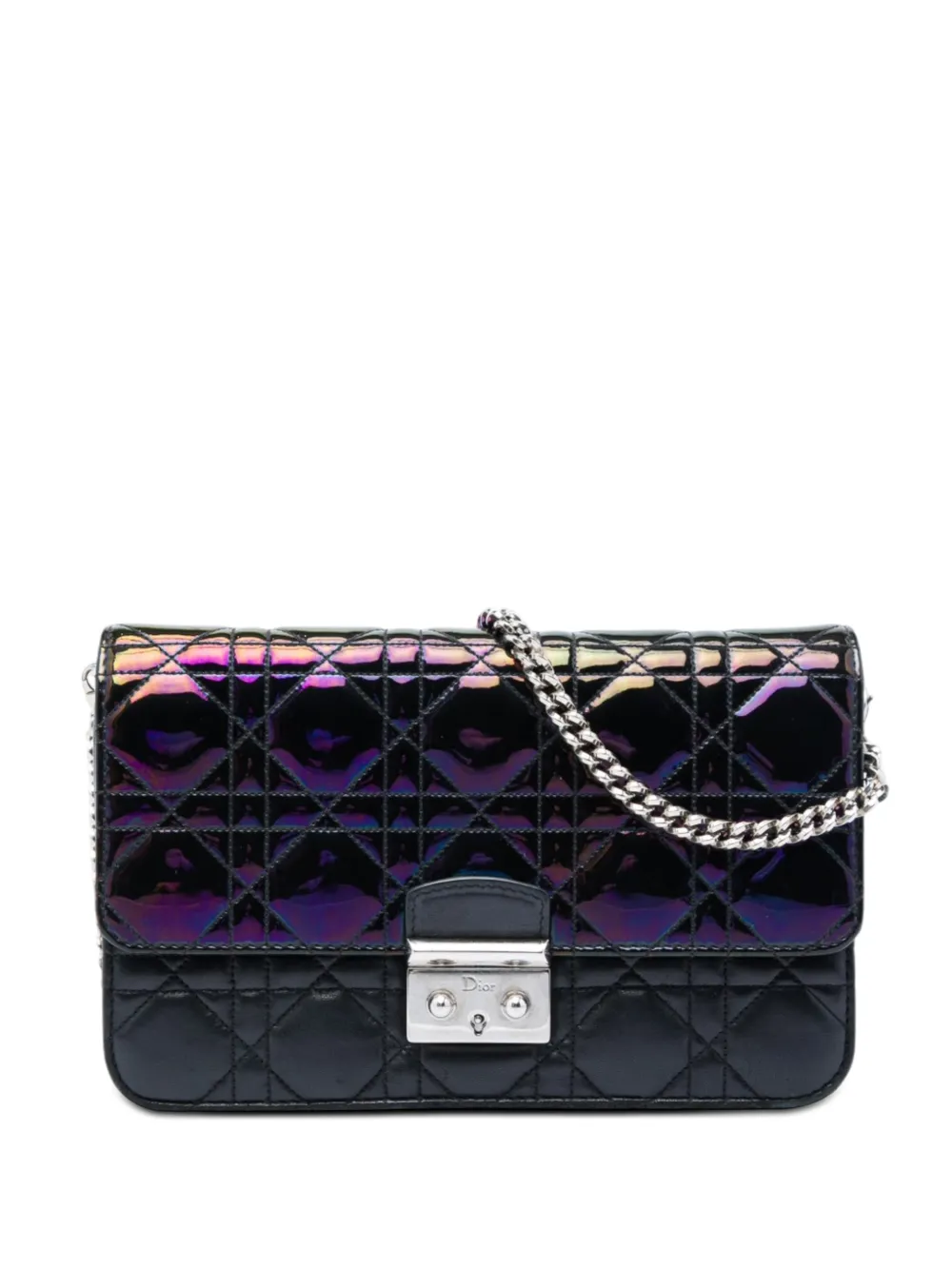 Christian Dior Pre-Owned 2015 Patent and Lambskin Cannage Miss Dior Promenade crossbody bag - Schwarz