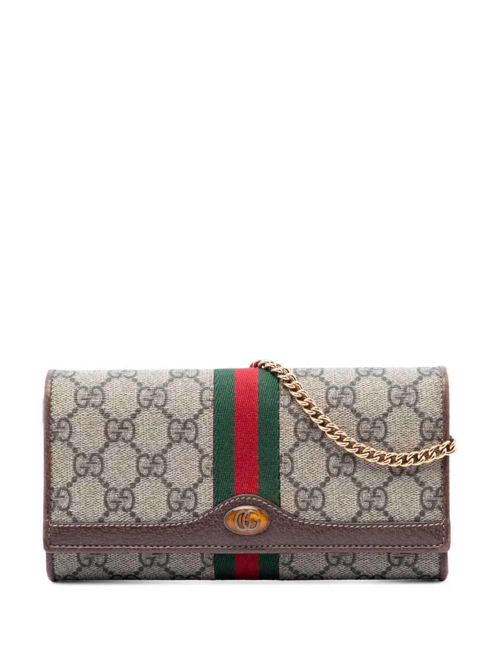 Gucci Pre-Owned 2000-2015 GG Supreme Web Ophidia Wallet on Chain crossbody bag - Toni neutri