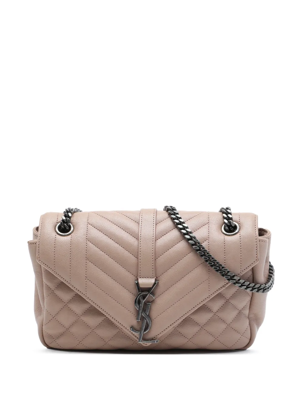 Saint Laurent Pre-Owned 2016 Medium Sheepskin Triquilt Monogram College Bag shoulder bag - Braun