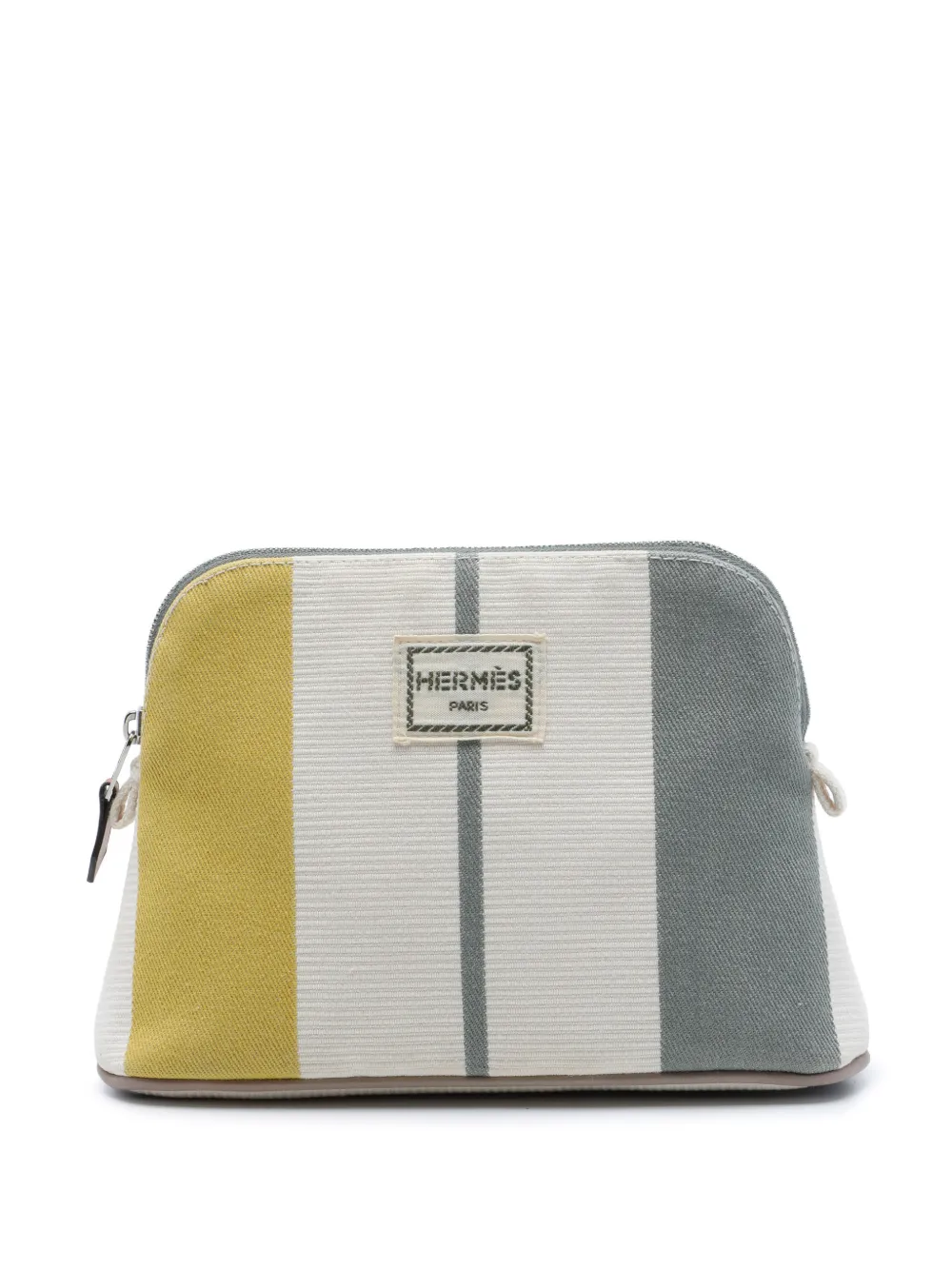 Hermès Pre-Owned 2010-2026 Mini Canvas Rayures Rocabar Bolide Travel pouch - Weiß
