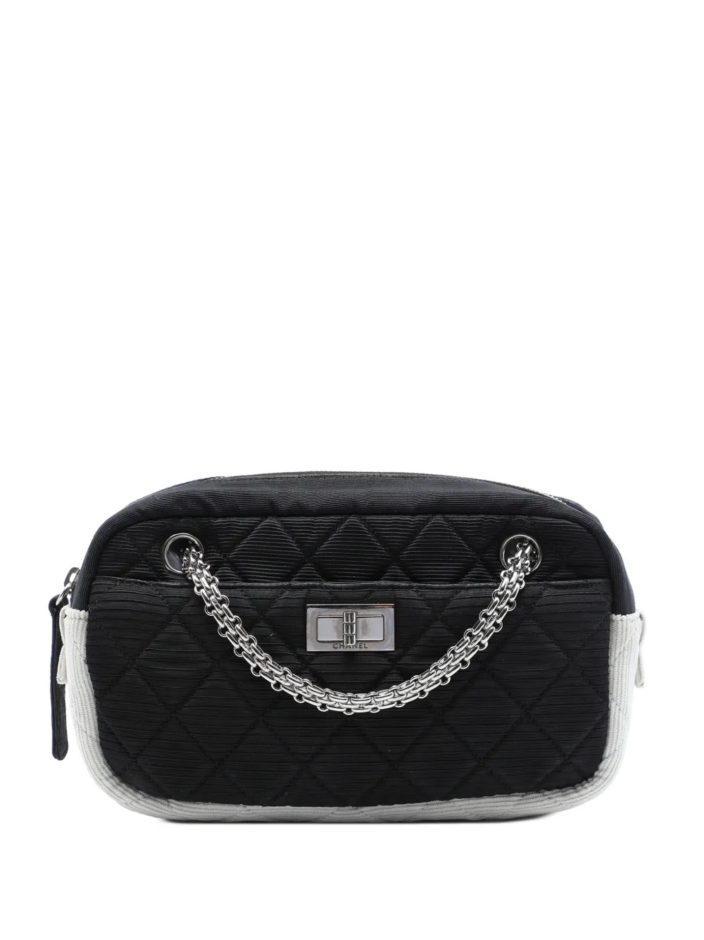 CHANEL Pre-Owned 2008-2009 Bicolor Quilted Nylon Reissue 2.55 Camera Case shoulder bag - Schwarz