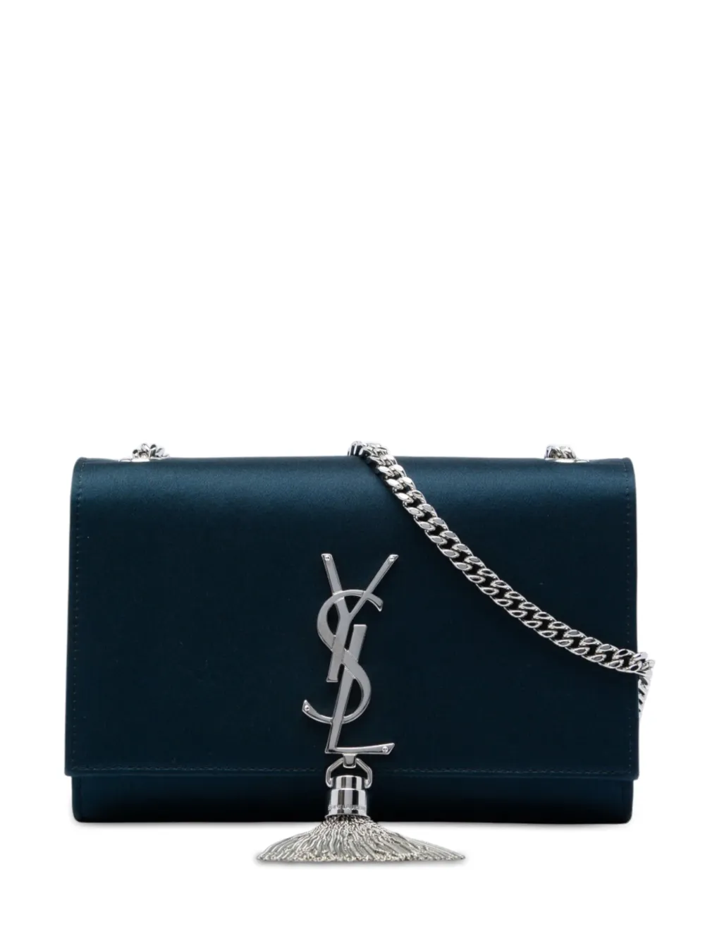 Saint Laurent Pre-Owned 2017 Small Satin Monogram Kate Tassel crossbody bag - Blau