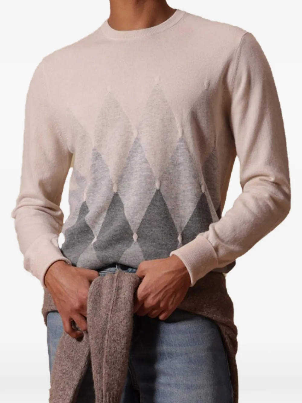 Ballantyne Kasjmier trui met ronde hals Beige