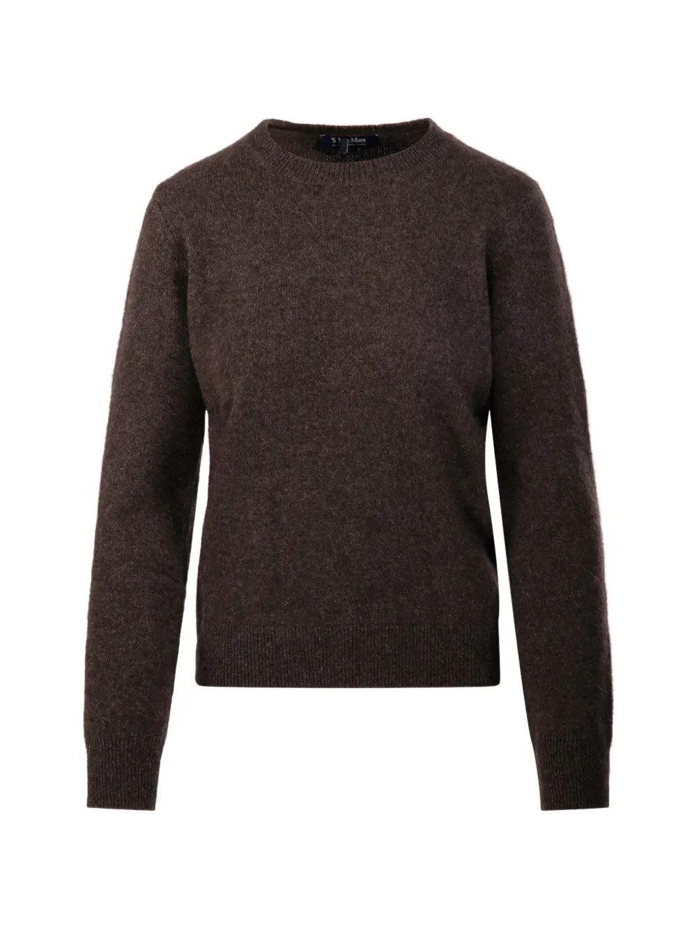'S Max Mara logo-embroidered elbow-patch sweater - Marrone