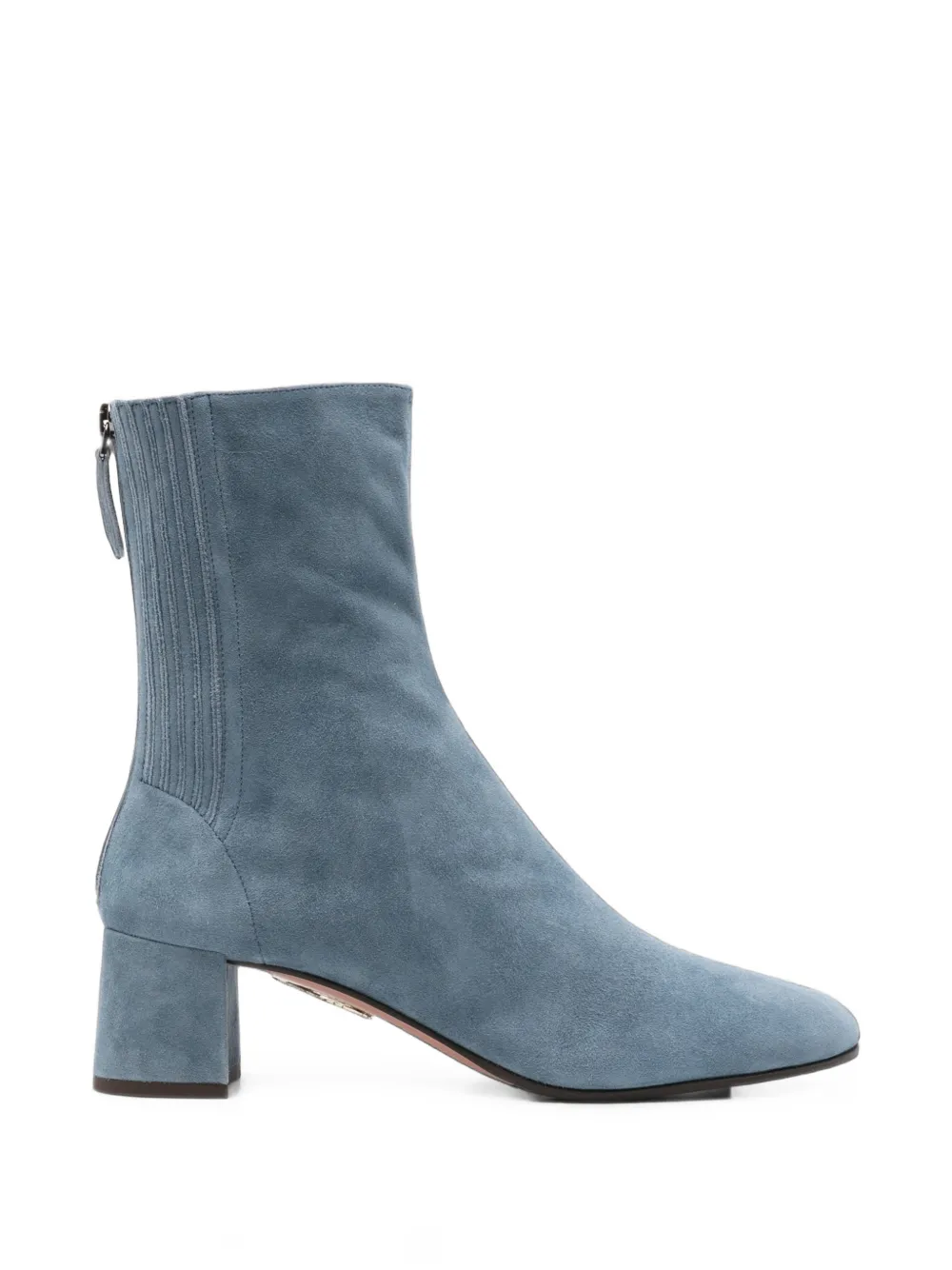 Aquazzura Saint Honore suede rear-zip ankle boots Blauw