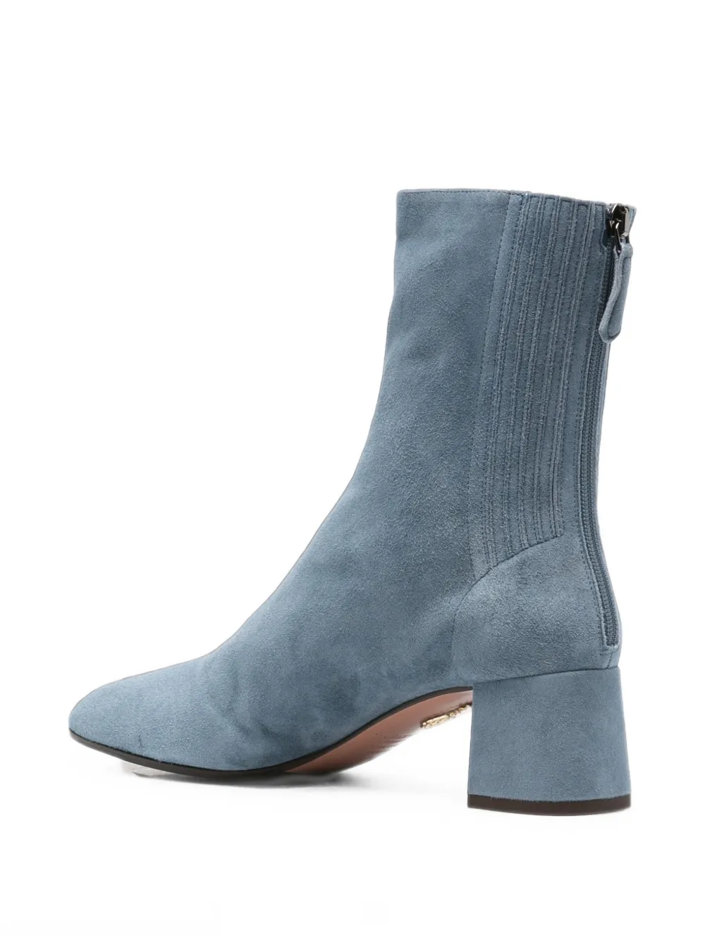 Aquazzura Saint Honore suede rear-zip ankle boots Blauw