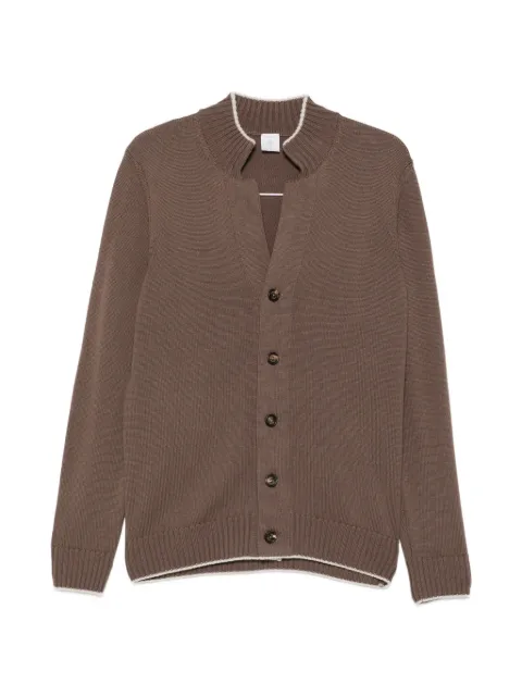 Eleventy ribbed-trim button-up cardigan