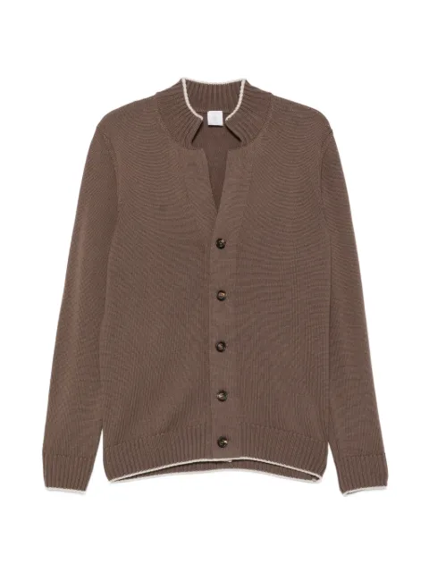 Eleventy ribbed-trim button-up cardigan