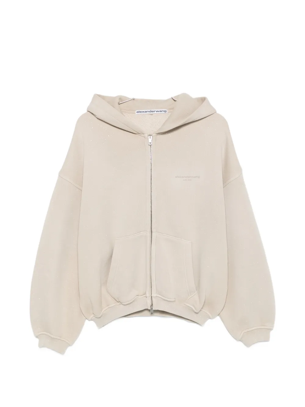 Alexander Wang logo-print zip-up hoodie - Toni neutri