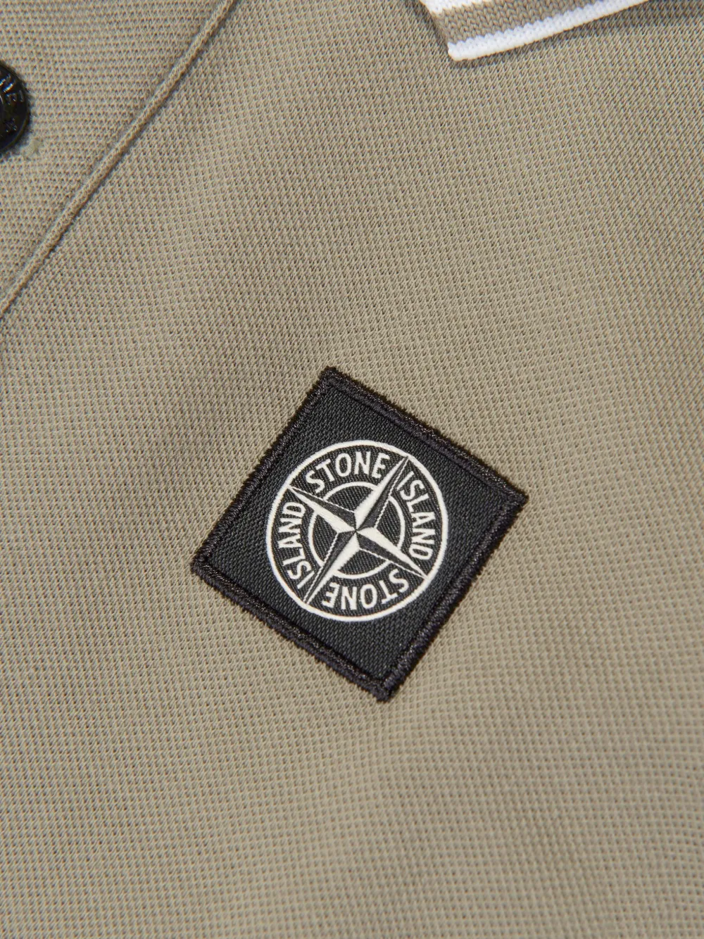 Stone Island Junior Poloshirt met logopatch Beige