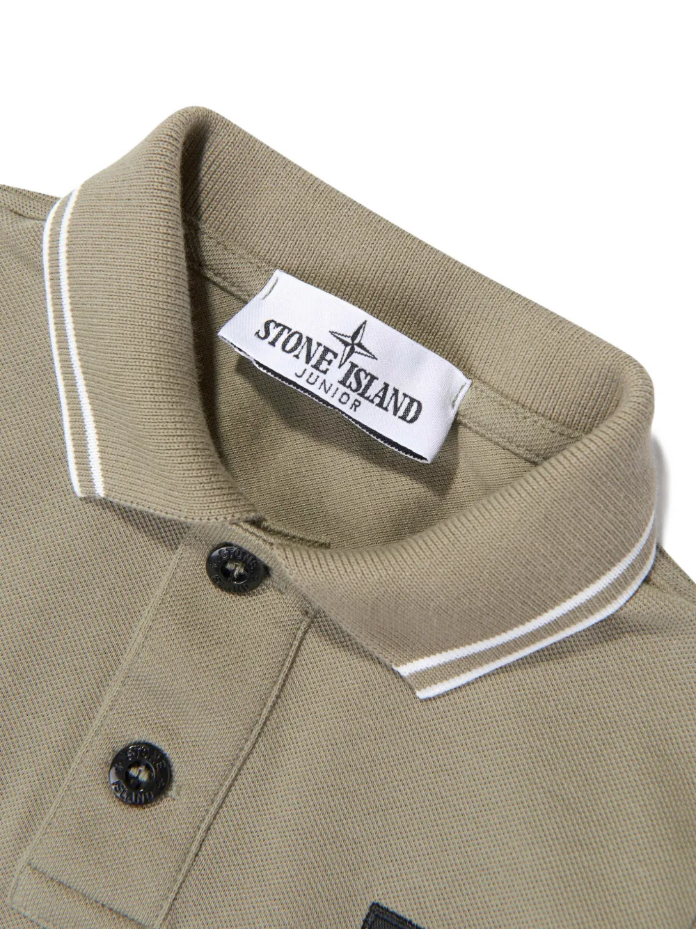 Stone Island Junior Poloshirt met logopatch Beige