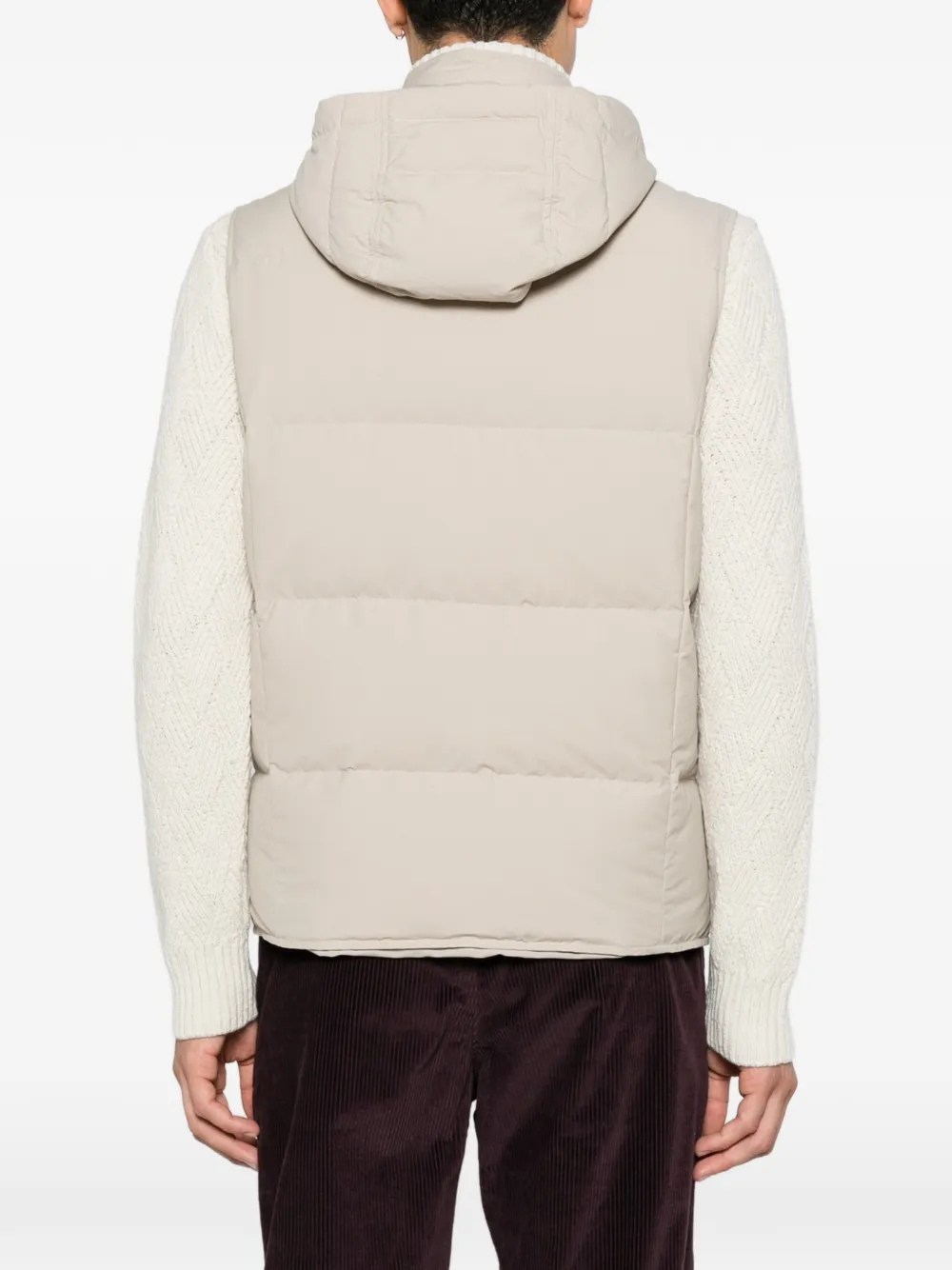 Eleventy Bodywarmer met capuchon Beige