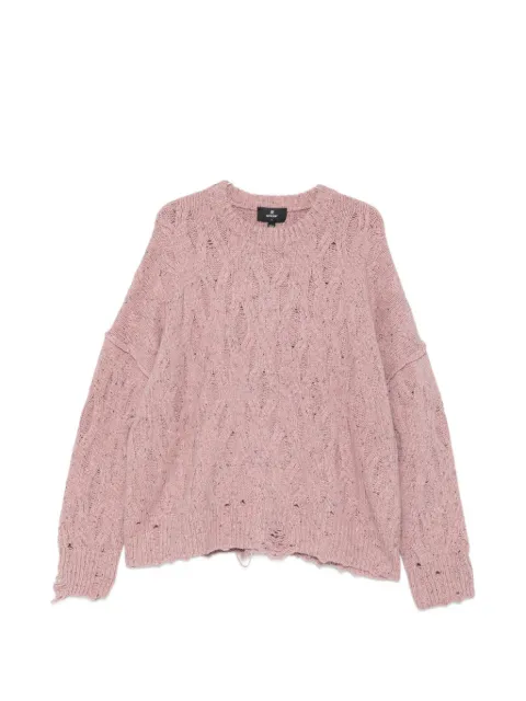Represent distressed cable-knit sweater