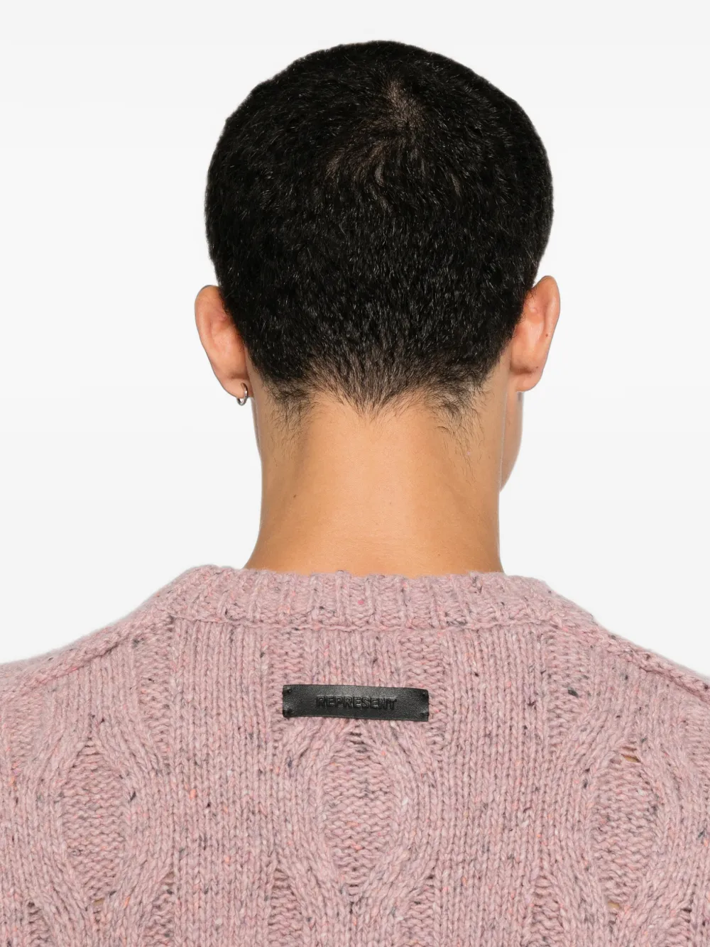 Represent Gerafelde kabelgebreide trui Roze