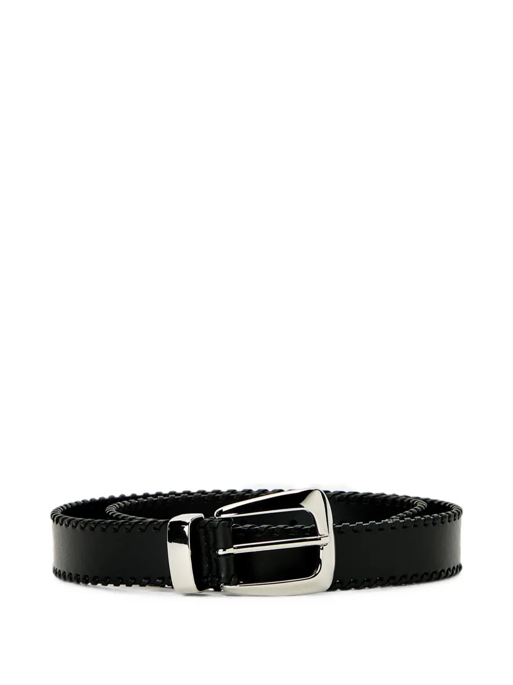 KHAITE Benny whipstitch belt - Nero