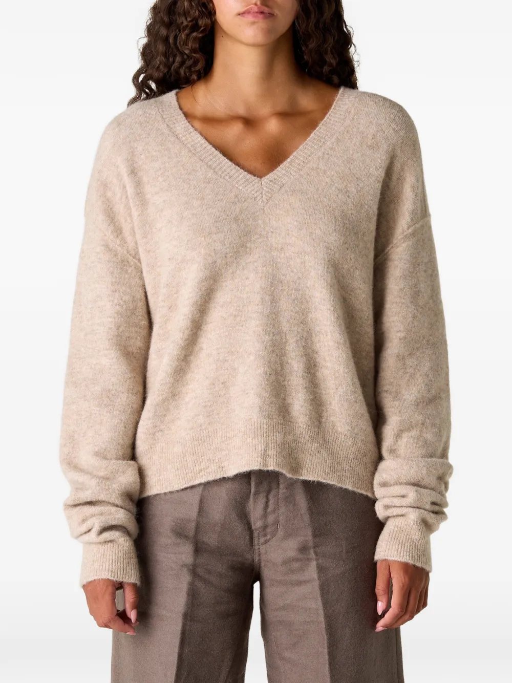 Rick Owens Tommy V-neck sweater Beige