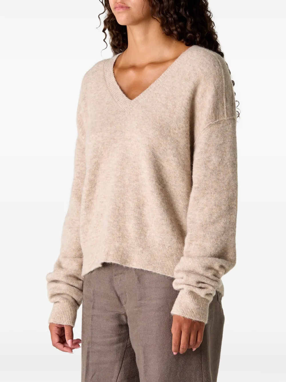 Rick Owens Tommy V-neck sweater Beige