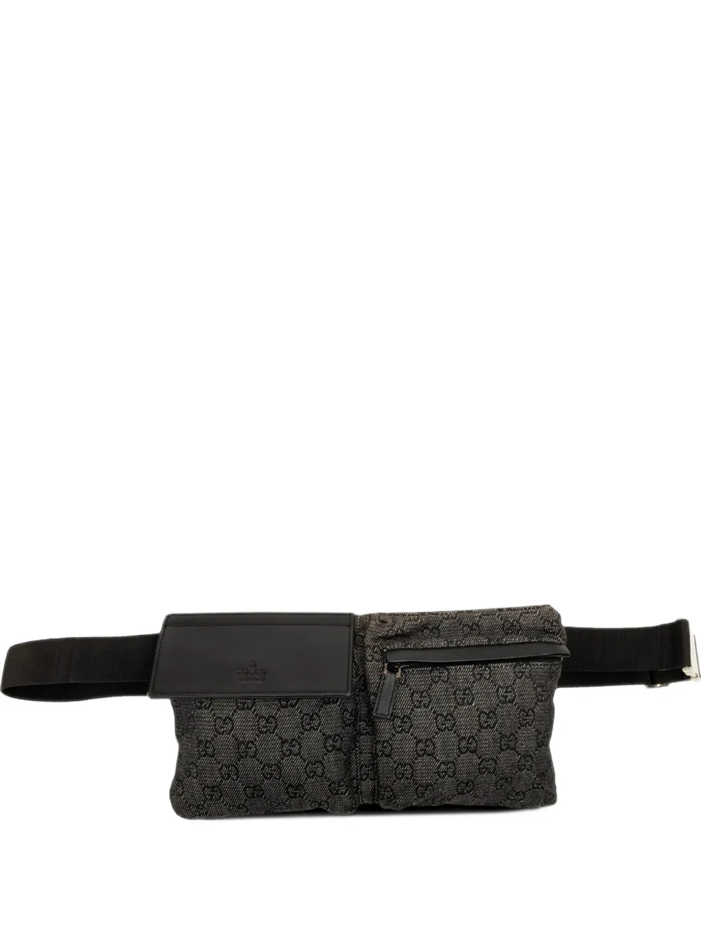 Gucci Pre-Owned 2000-2015 GG Denim Double Pocket belt bag - Grigio