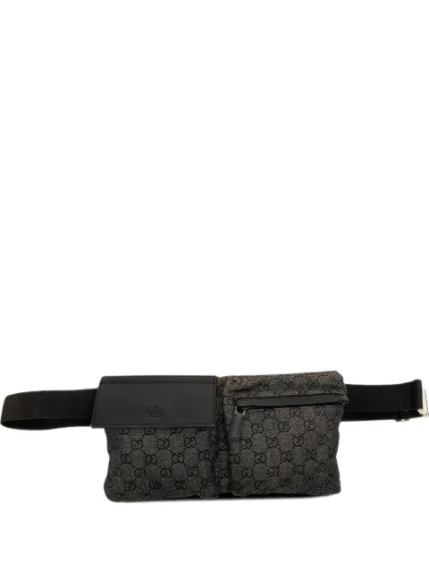Gucci Pre-Owned cangurera Double Pocket de mezclilla y logo GG 2000-2015