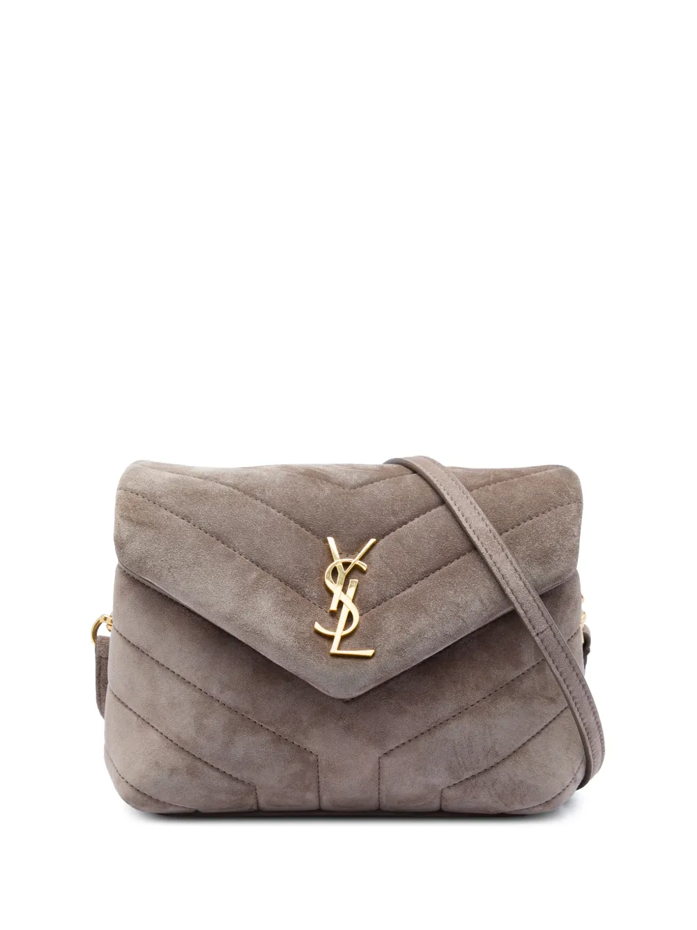 Saint Laurent Pre-Owned 2022 Toy Matelasse Suede Monogram LouLou crossbody bag - Braun