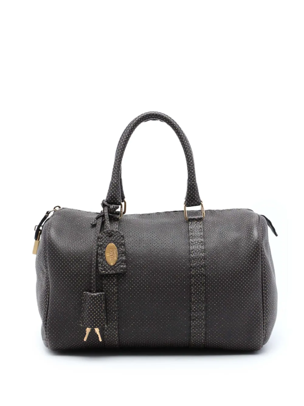 Fendi Pre-Owned Borsa Boston Selleria traforata 2000-2010 - Marrone
