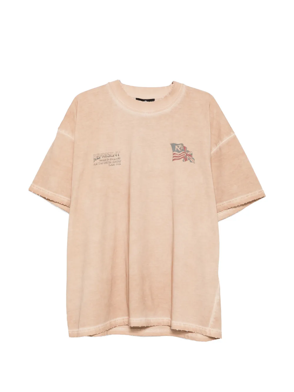 Represent graphic-print distressed T-shirt - Nude