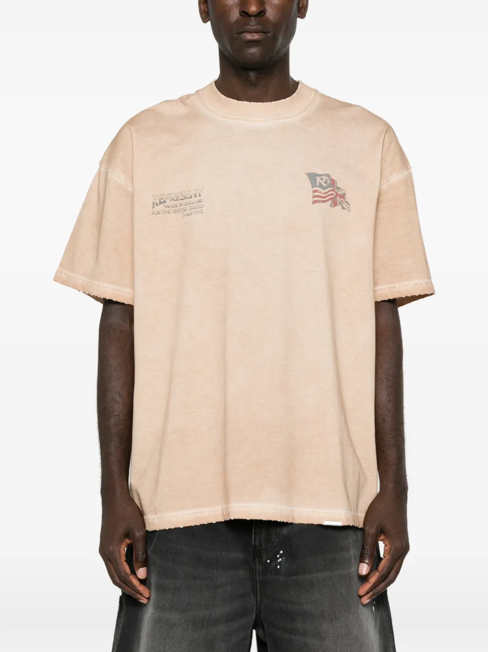 Represent T-shirt met grafische print Beige