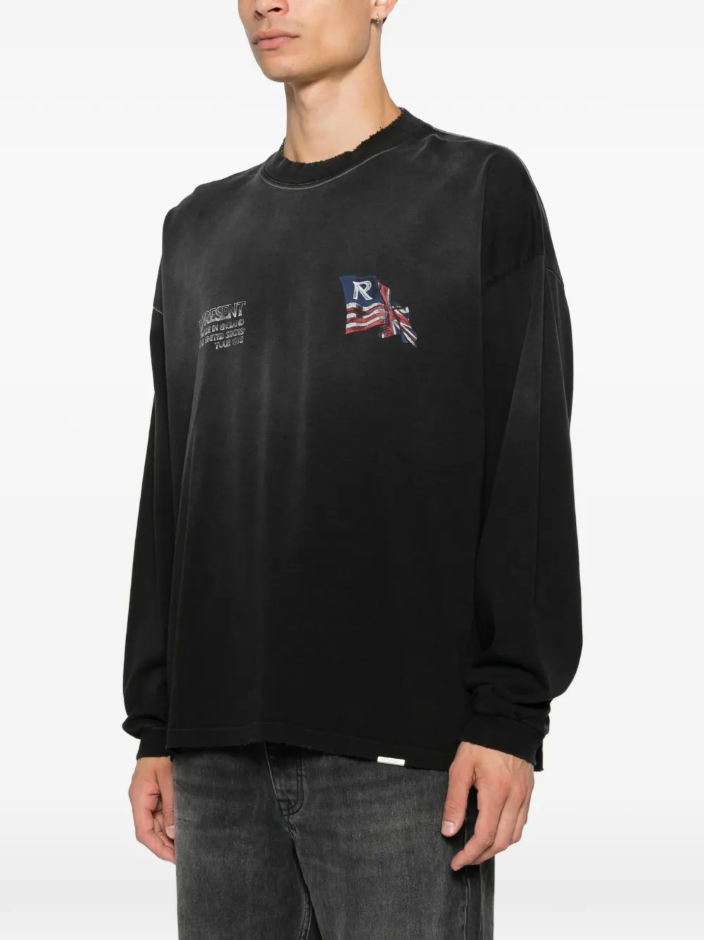 Represent graphic-print long-sleeve T-shirt Zwart
