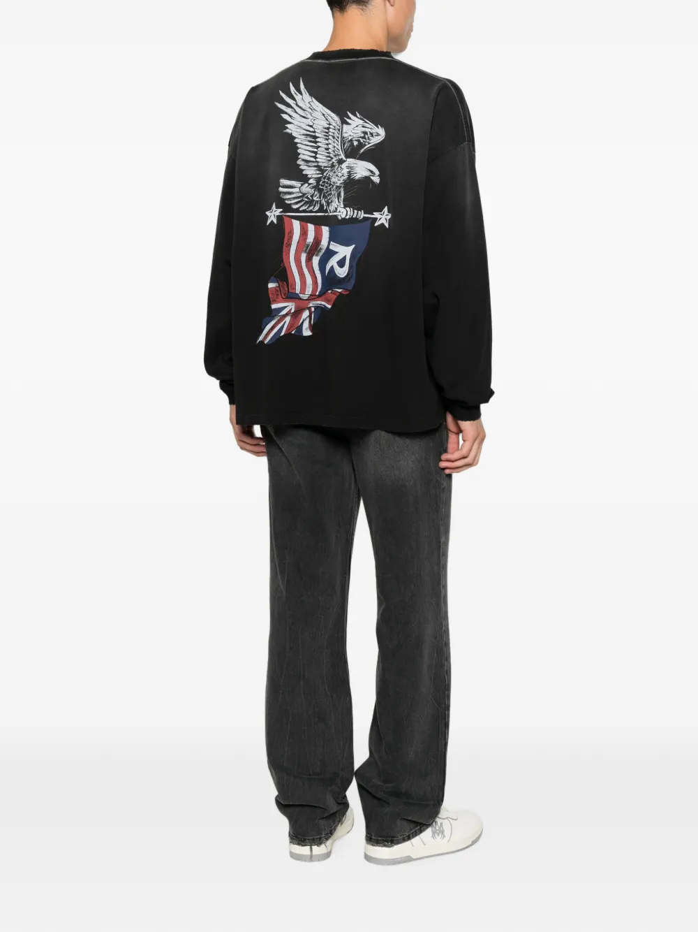 Represent graphic-print long-sleeve T-shirt Zwart