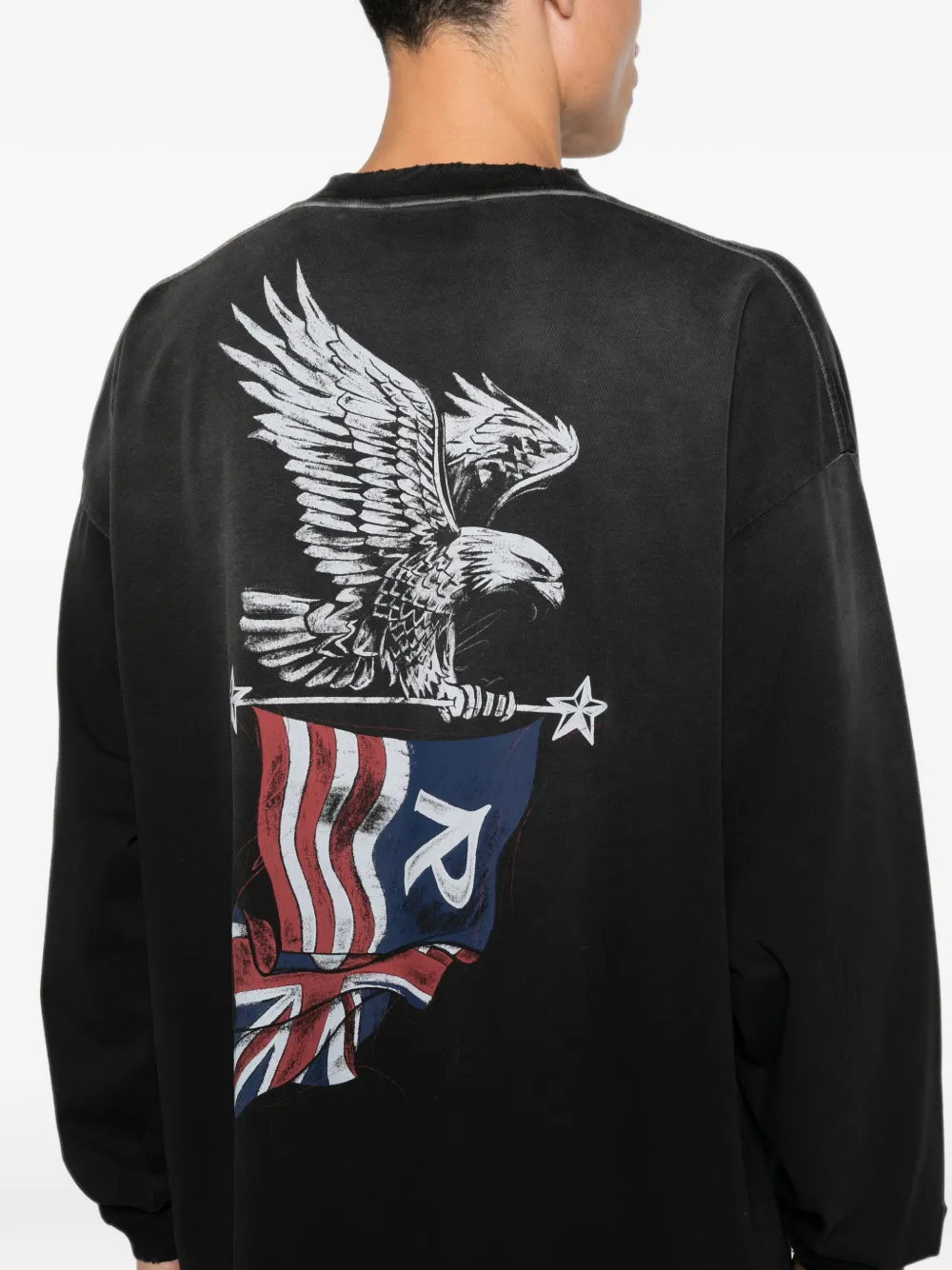 Represent graphic-print long-sleeve T-shirt Zwart