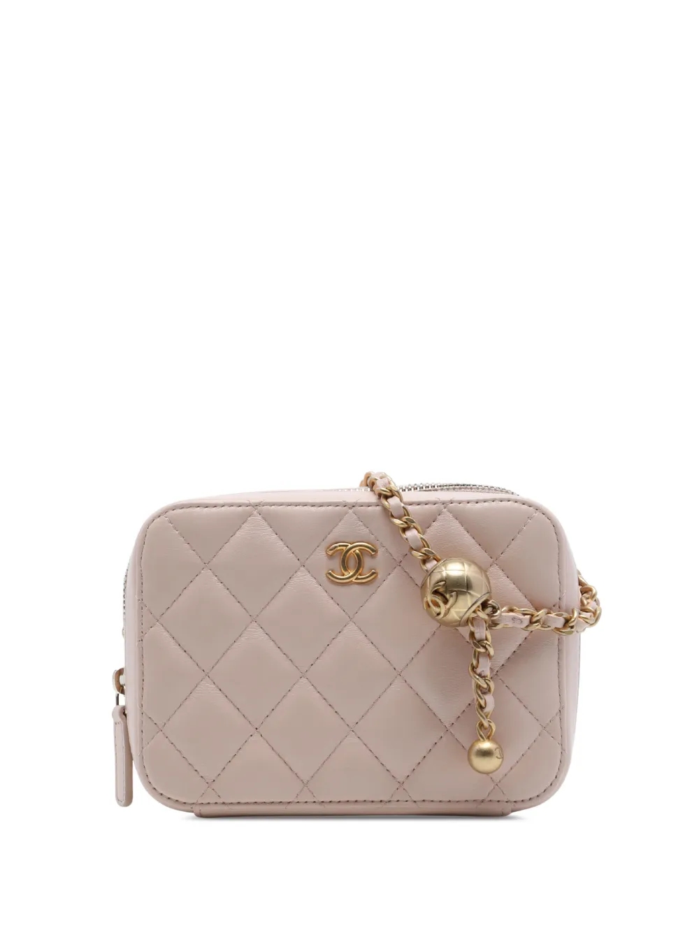 CHANEL Pre-Owned 2021 CC Quilted Lambskin Pearl Crush Camera Bag crossbody bag - Marrone