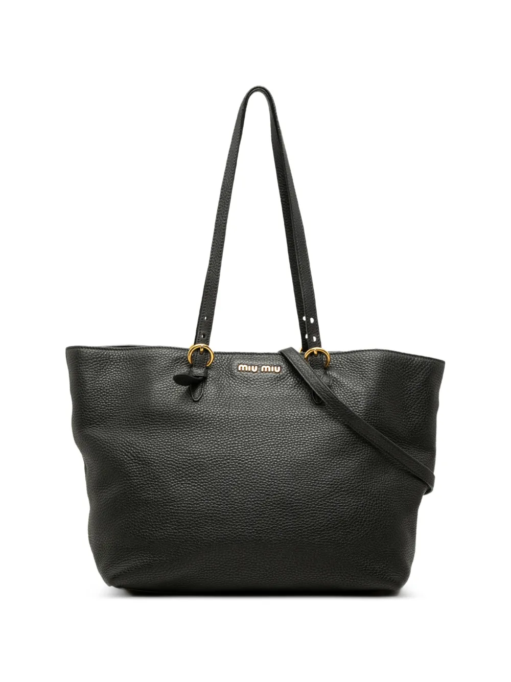 Miu Miu Pre-Owned 2010-2026 Vitello Daino Open Convertible Tote satchel - Nero