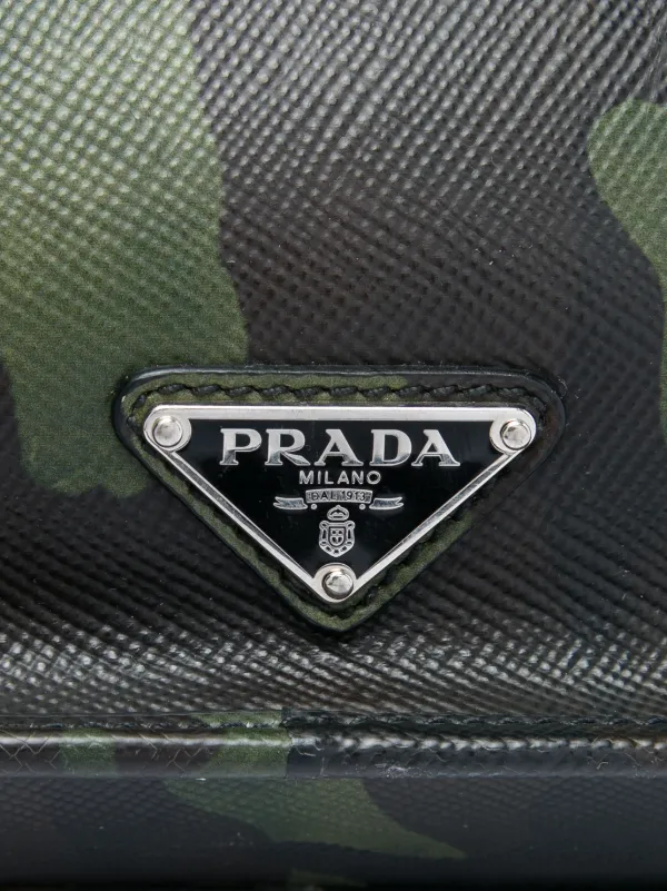 Prada Pre-Owned 2013-2026 Saffiano Camouflage Print Briefcase