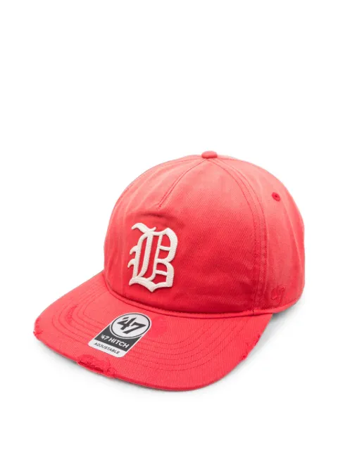 Represent distressed logo-embroidered cap