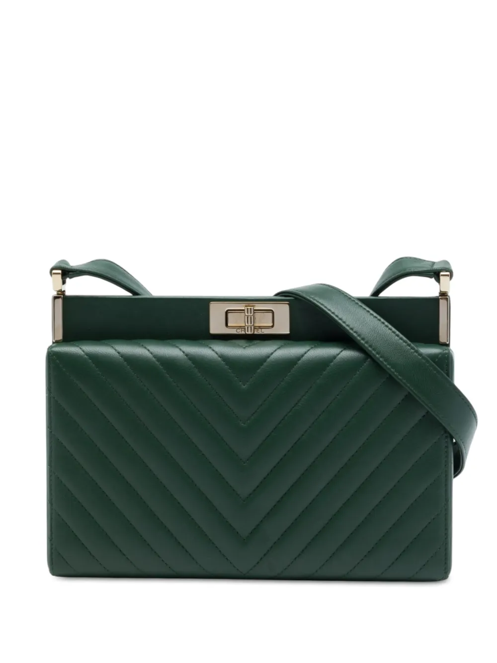 CHANEL Pre-Owned 2018-2019 Chevron Lambskin Reissue 2.55 Box crossbody bag - Verde