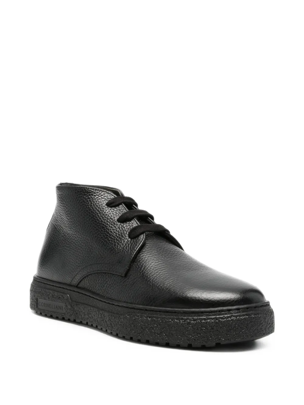 Corneliani grained leather desert boots Zwart