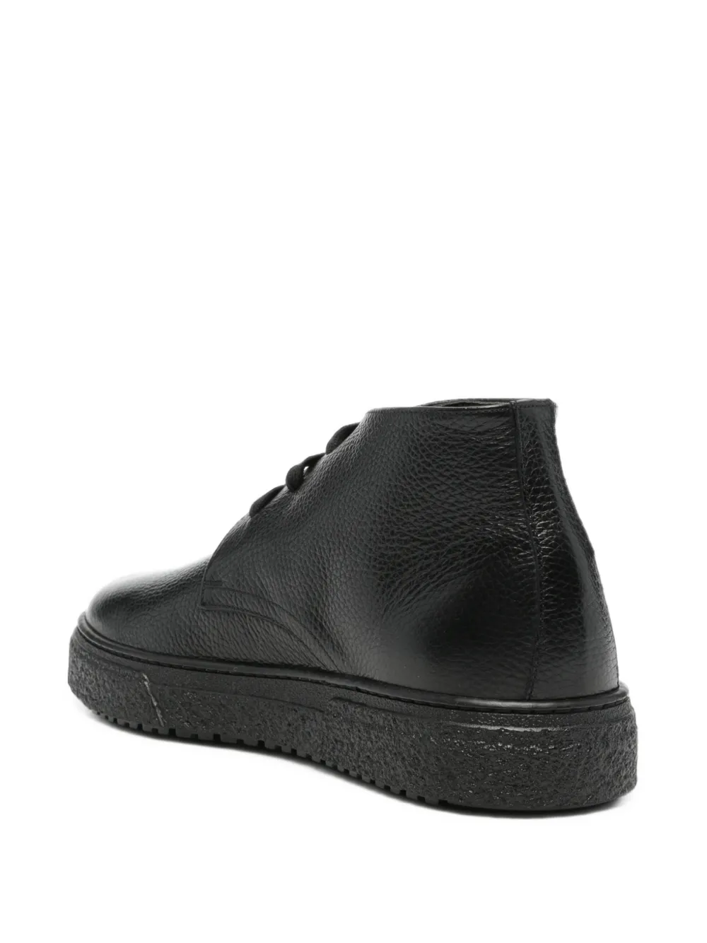 Corneliani grained leather desert boots Zwart
