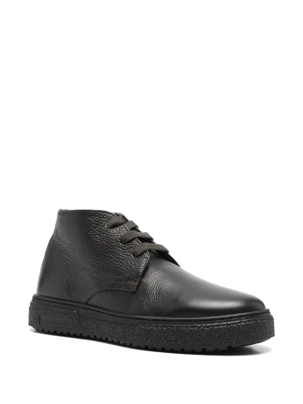 Corneliani grainy-leather boots Zwart